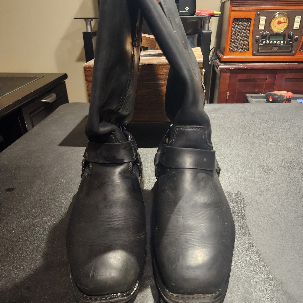 Milwaukee Motorsports Black Leather Motorcycle Boots Men's Size 12